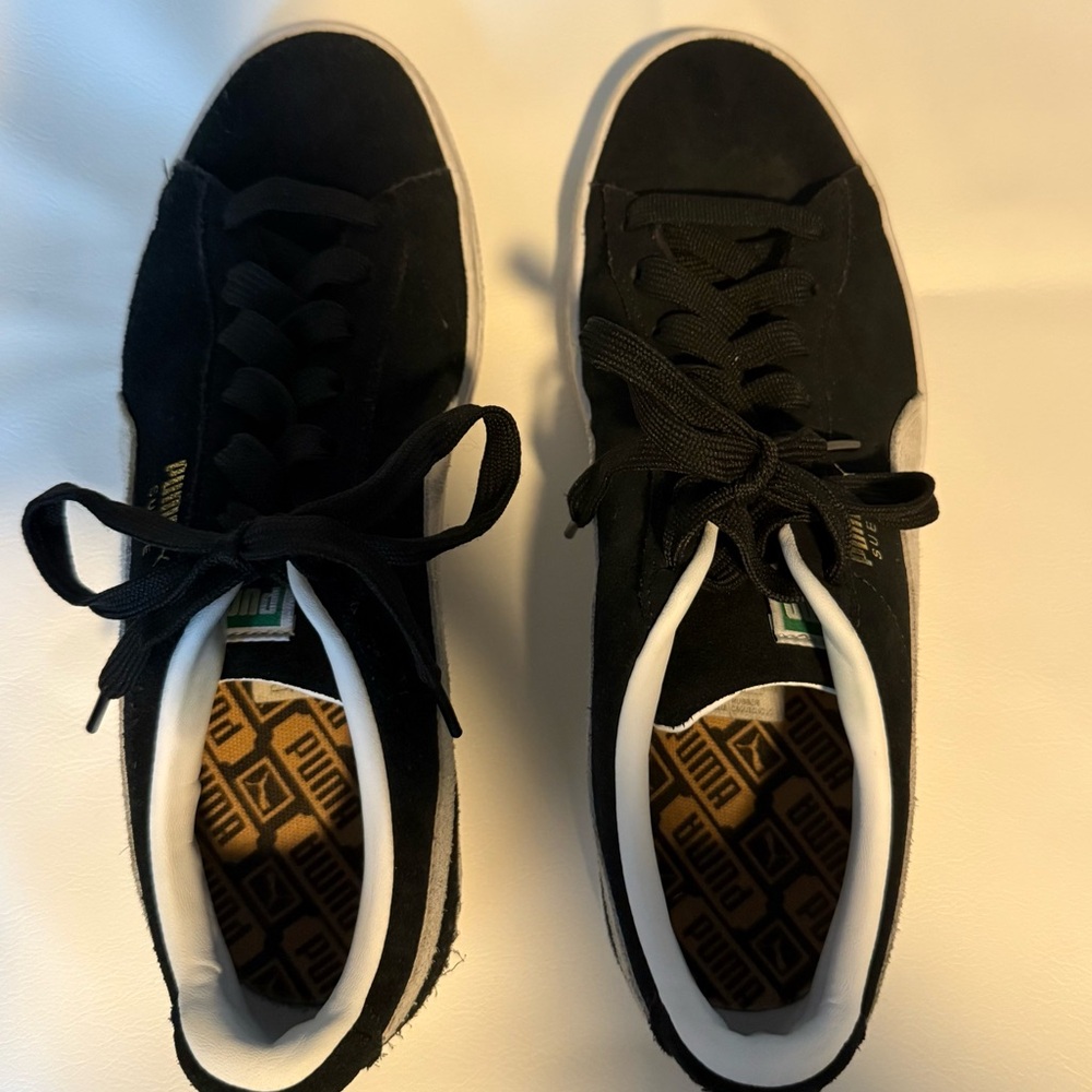 Puma Suede Black and White Sneakers - Picture 2 of 5